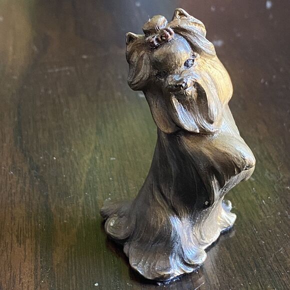 DL Debbie Engle Other - D. L. Debbie Engle Yorkshire Terrier Pure Bred Dogs Miniature Bronze a statue